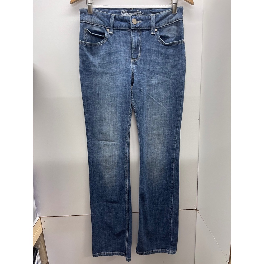 Wrangler Boot Cut Jeans Womens 7x34 Medium Wash Denim 09MWZJO Blue Stretch